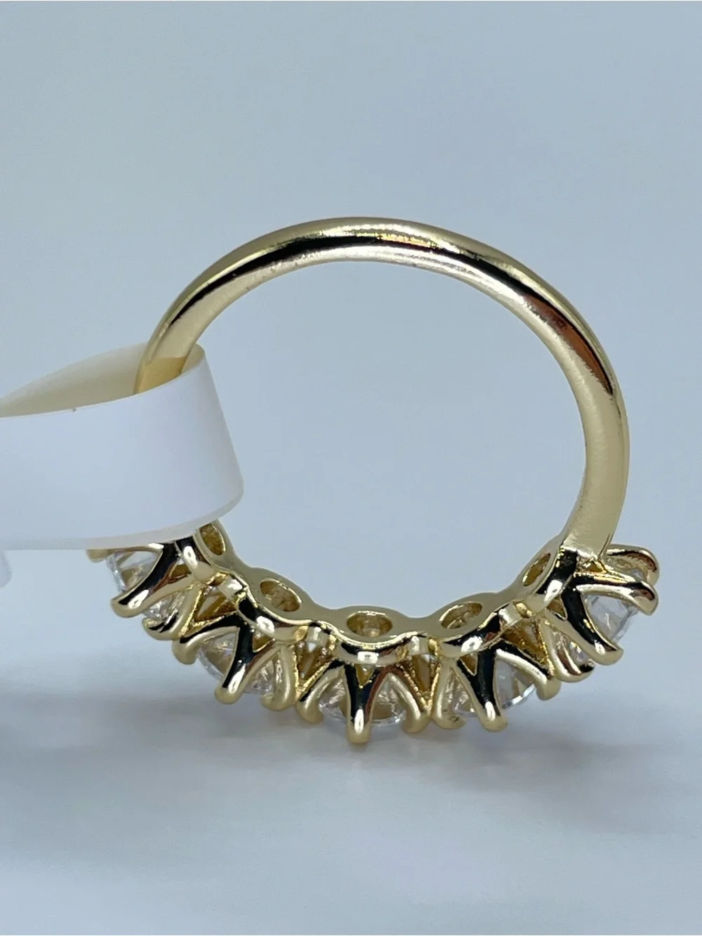 Swarovski Crystal Elements White Crystal Half Eternity Band Ring Sz 8 Glam